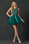 Cocktail Dresses Short Cocktail A Line Mini Dress Teal Green