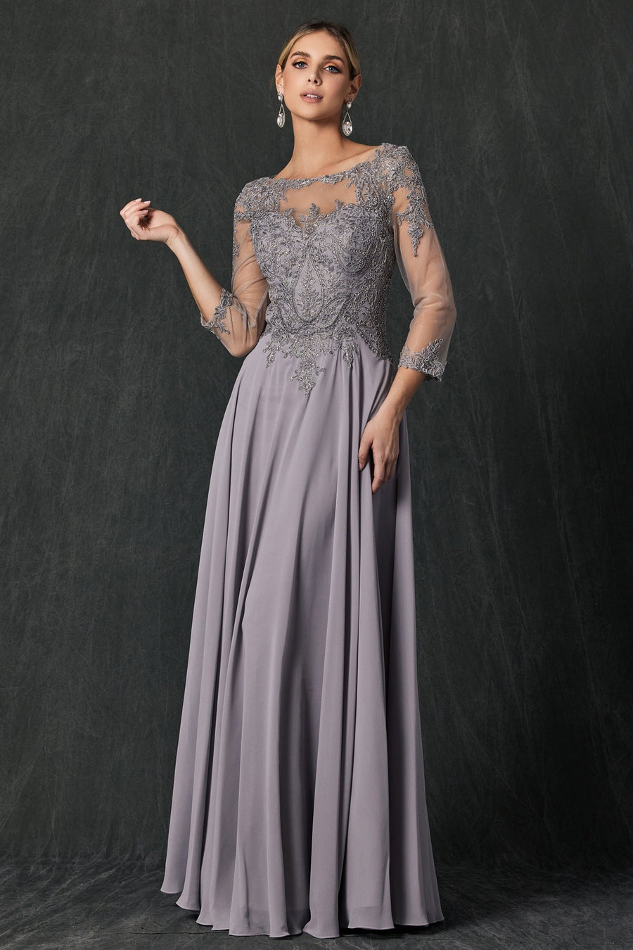 Mother of the Bride Dresses Long Formal Mother of the Bride Lace Dress Silver
