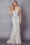 Wedding Dresses Glitter Long Mermaid Wedding Dress Off White