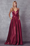 Prom Dresses Ball Gown A Line Long Formal Prom Dress Burgundy