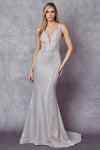 Prom Dresses Glitter Long Prom Formal Mermaid Dress Silver