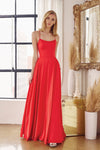 Prom Dresses Long A Line Formal Slit Prom Dress Red
