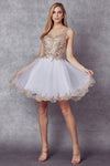 Cocktail Dresses Short A Line Cocktail Dress White/Gold