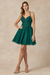 Cocktail Dresses Short Lace Mini Glitter Cocktail Dress Emerald Green