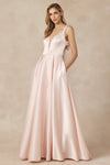 Prom Dresses Ball Gown A Line Long Formal Prom Dress Blush