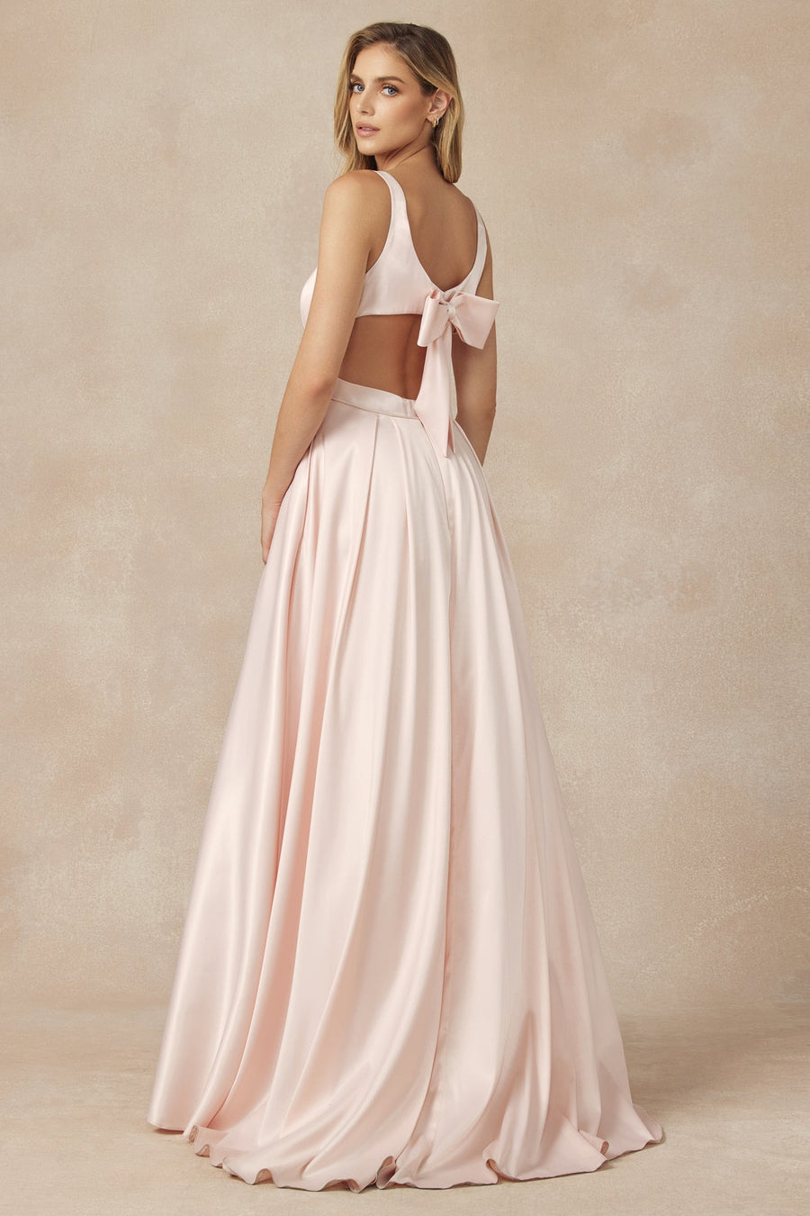 Prom Dresses Ball Gown A Line Long Formal Prom Dress Blush