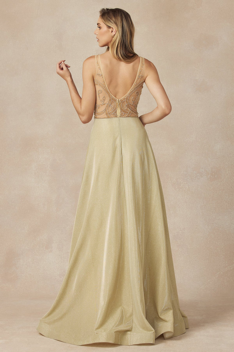 Prom Dresses Long A Line Formal Evening Prom Dress Gold