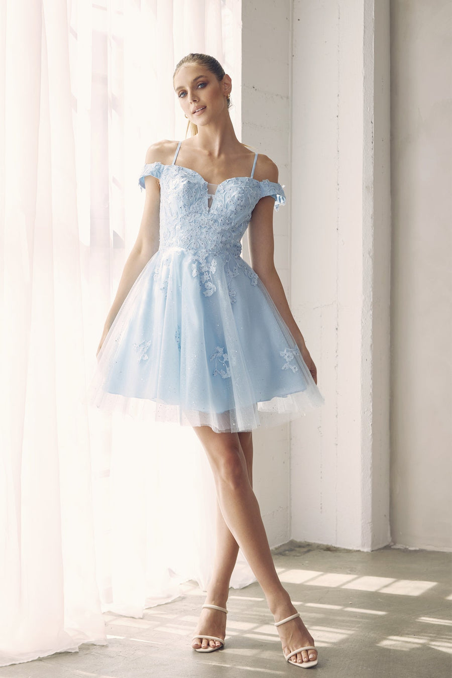 Cocktail Dresses Short Lace Mini Cocktail Dress Ice Blue