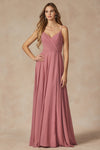 Prom Dresses Long Slit Formal Pleated Prom Dress Rose