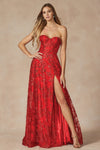 Prom Dresses Prom Long Formal Slit Glitter Dress Red