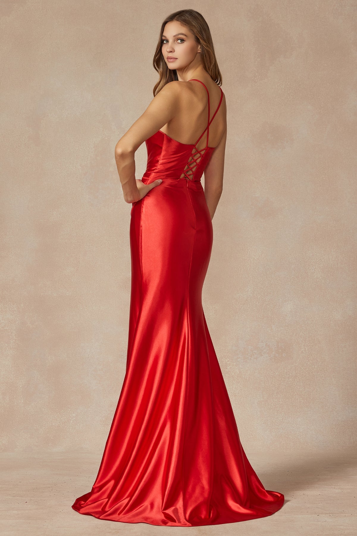 Prom Dresses Prom Long Formal Fitted Slit Dress Red