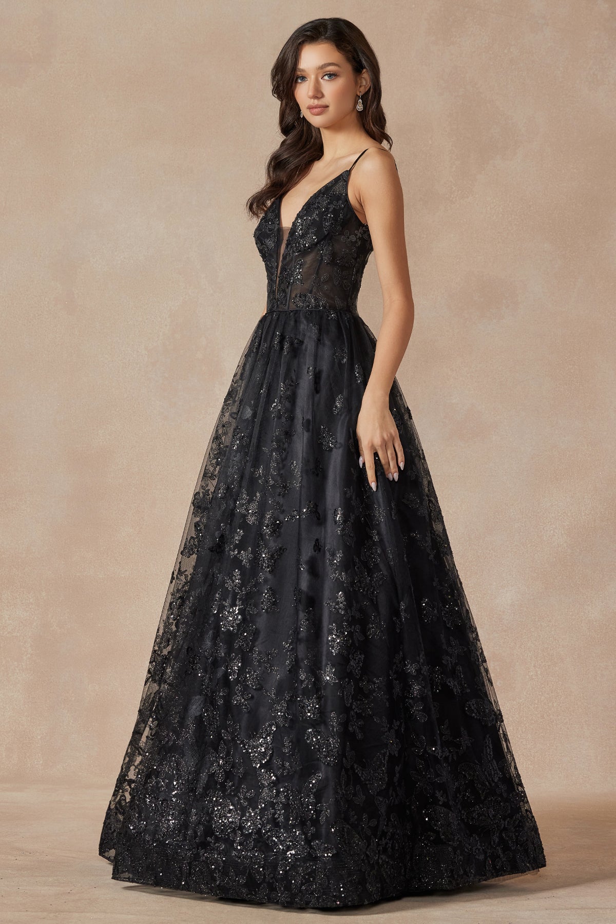 Prom Dresses Long Glitter Formal Prom Dress Black