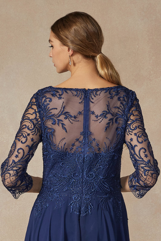 Mother of the Bride Dresses Long Beaded Lace Formal Mother of the Bride Dress Ice Blue