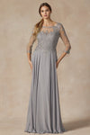 Mother of the Bride Dresses Long Formal Mother of the Bride Lace Dress Silver