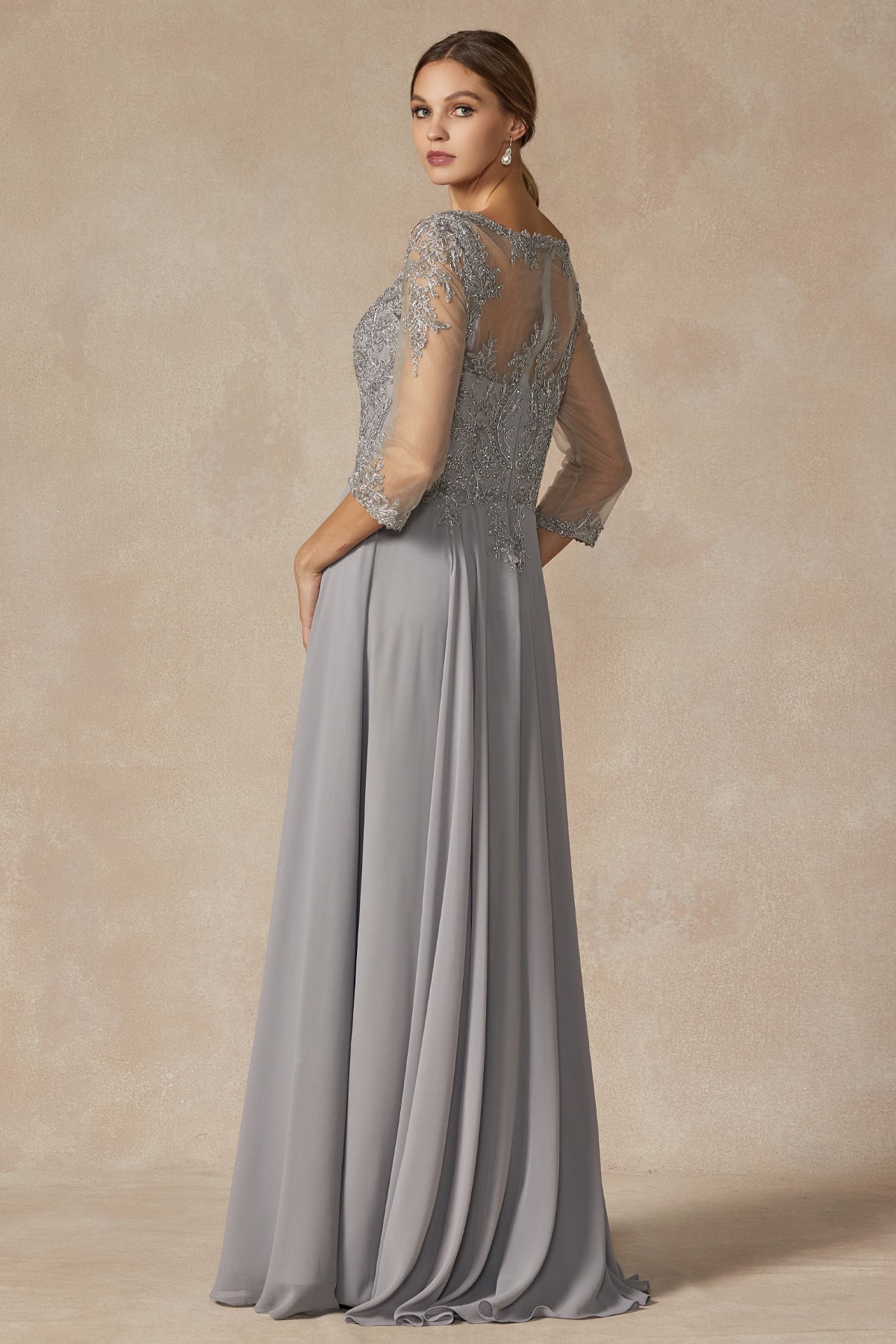 Mother of the Bride Dresses Long Formal Mother of the Bride Lace Dress Silver