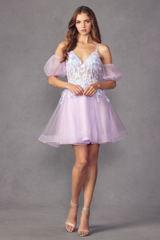 Cocktail Dresses Homecoming Sequin Short Cocktail Dress Lavender