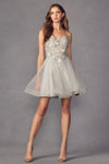 Cocktail Dresses Short Cocktail Lace Dress Silver