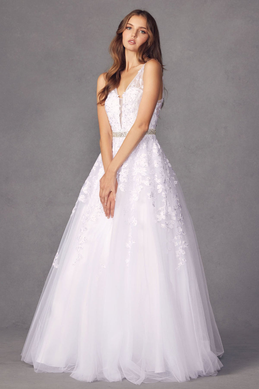 Wedding Dresses Bridal Gown Long Floral Wedding Dress White