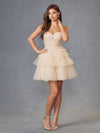 Cocktail Dresses Mini Cocktail Ruffle A Line Short Dress Champagne