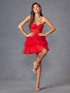 Cocktail Dresses Mini Cocktail Ruffle A Line Short Dress Red