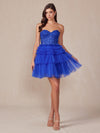 Cocktail Dresses Mini Cocktail Ruffle A Line Short Dress Royal Blue