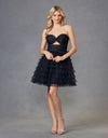 Cocktail Dresses Homecoming Ruffle Short A Line Cocktail Dress Black