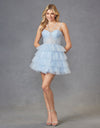 Cocktail Dresses A Line Short Tiered Ruffle Cocktail Dress Light Blue
