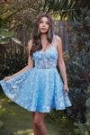 Cocktail Dresses Cocktail Floral Lace Short A Line Dress  Powder Blue