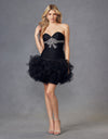 Cocktail Dresses Short A Line Beaded Ruffle Cocktail Dress Black