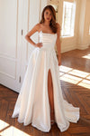 Prom Dresses Simple Bridal Gown A Line Pleated Wedding Dress Off White