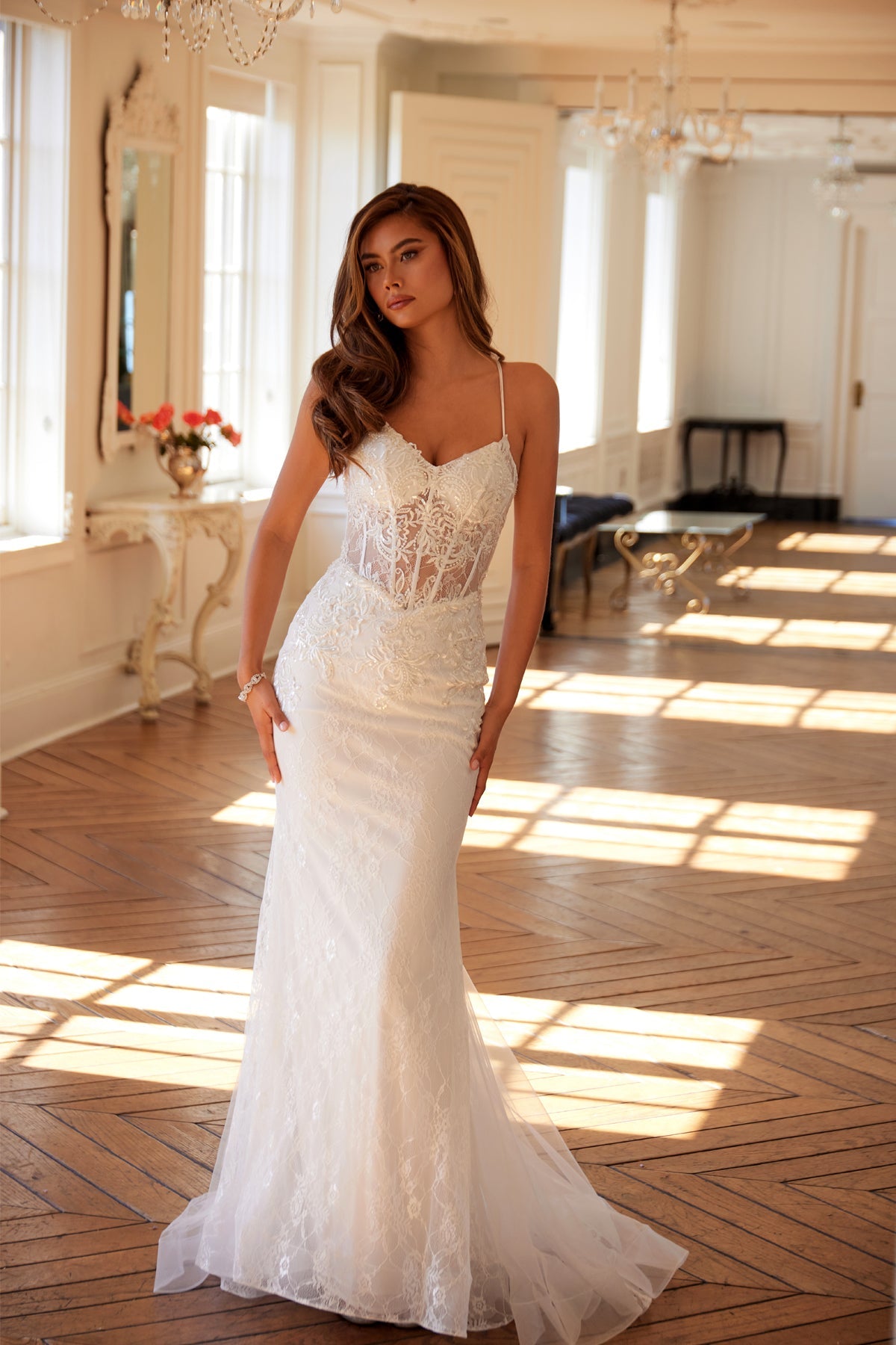 Plus Size Dresses Mermaid Long Wedding Dress  Off White