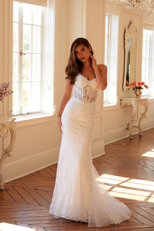 Plus Size Dresses Mermaid Long Wedding Dress  Off White