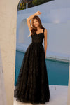 Prom Dresses Prom Long A Line Beaded Lace Applique Formal Dress Black