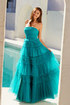 Prom Dresses  Prom A Line Tiered Long Formal Dress Jade