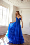 Prom Dresses A Line Long Formal Lace Applique Prom Dress  Royal Blue