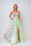 Prom Dresses Prom Long A Line Formal Printed Dress Apple Green