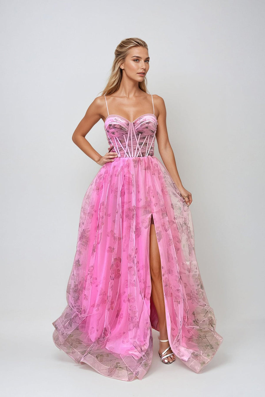 Prom Dresses Prom Long A Line Formal Printed Dress Fuchsia