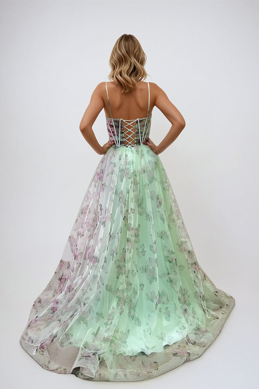 Prom Dresses Prom Long A Line Formal Printed Dress Apple Green