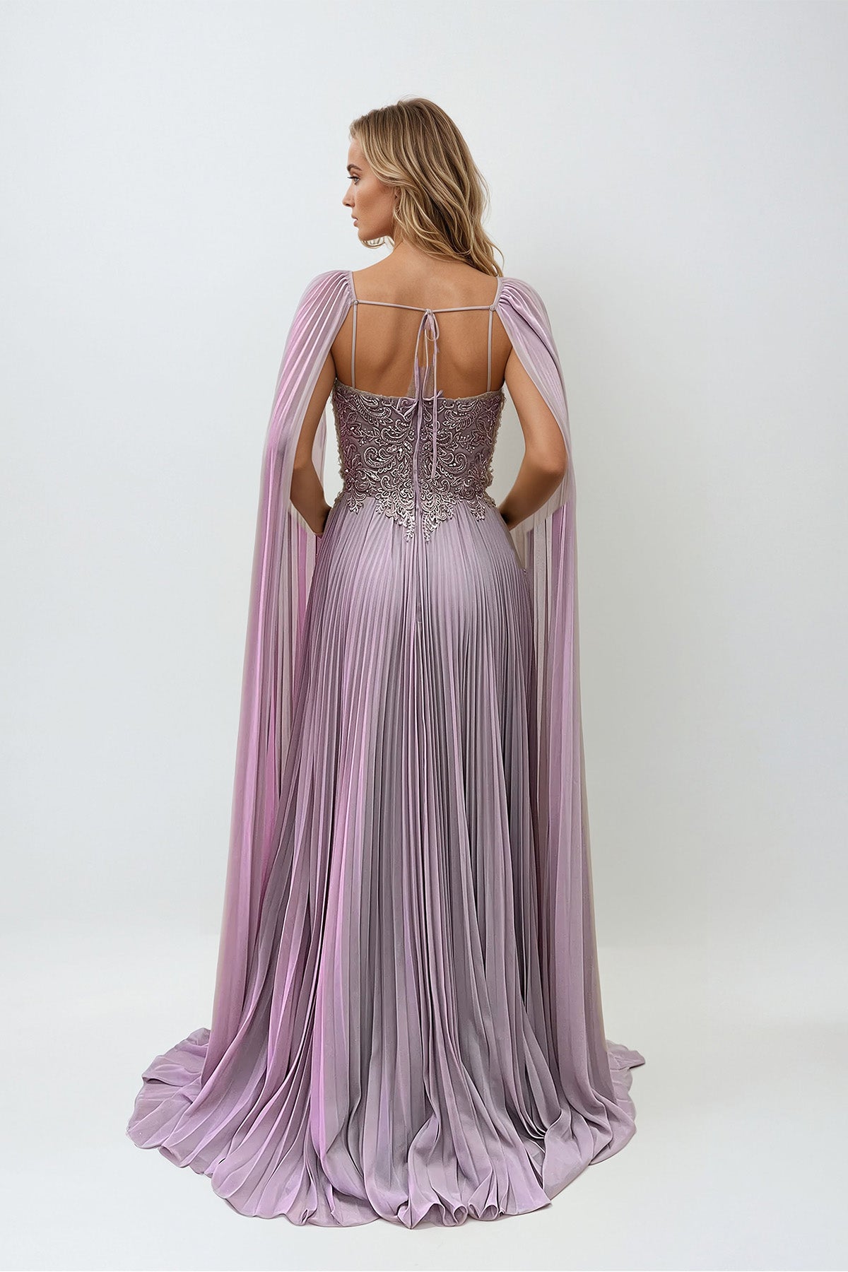 Formal Dresses Long Fitted Sequin Formal Pleated Evening Dress Mocha