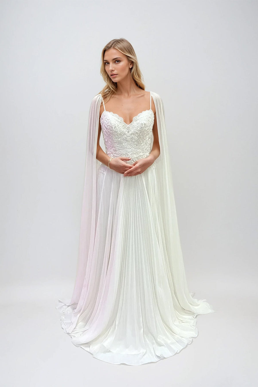 Wedding Dresses Simple Long A Line Wedding Dress Off White