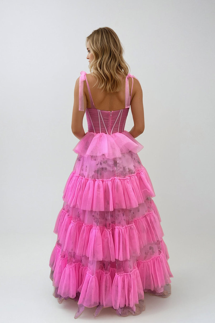 Prom Dresses Long Formal Layered Prom Dress Fuchsia