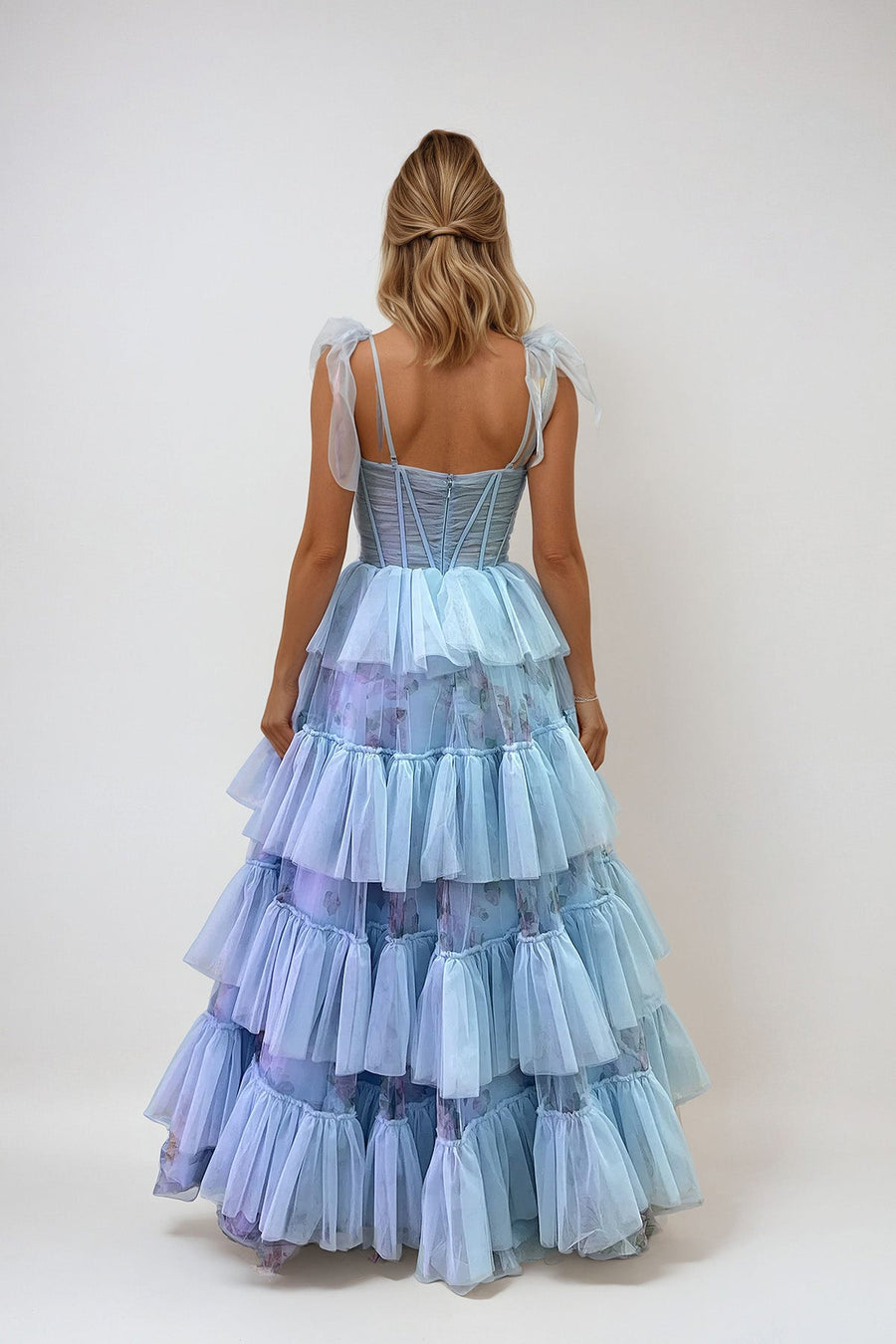Prom Dresses Long Formal Layered Prom Dress Light Blue
