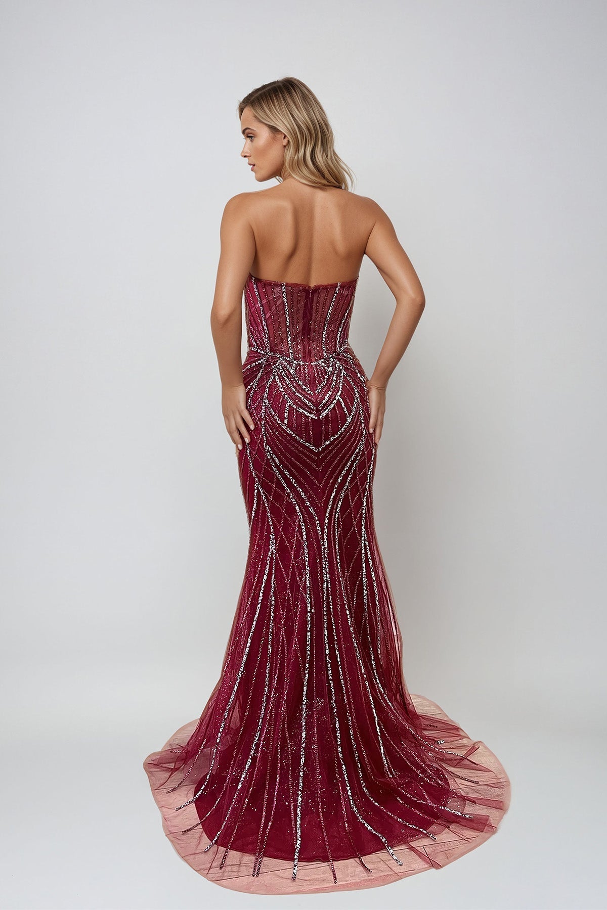 Prom Dresses Short Fitted Formal Evening Prom Dress Burgundy