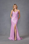 Prom Dresses Long Formal Fitted Slit Prom Dress  Lilac