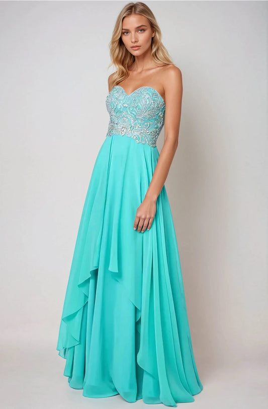 Prom Dresses A Line Formal Long Beaded Prom Dress Jade
