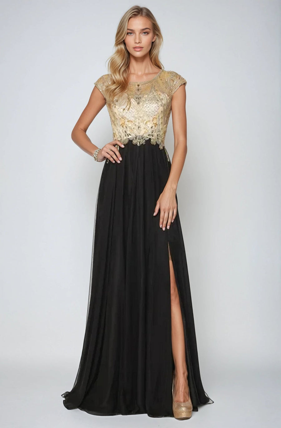 Formal Dresses Formal Long Slit Evening Dress Black