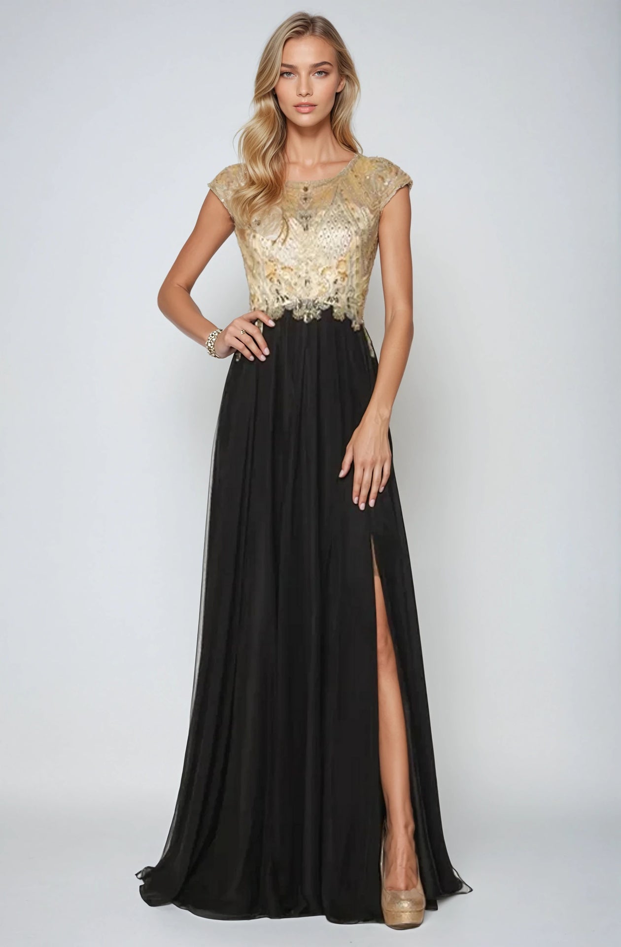 Formal Dresses Formal Long Slit Evening Dress Black