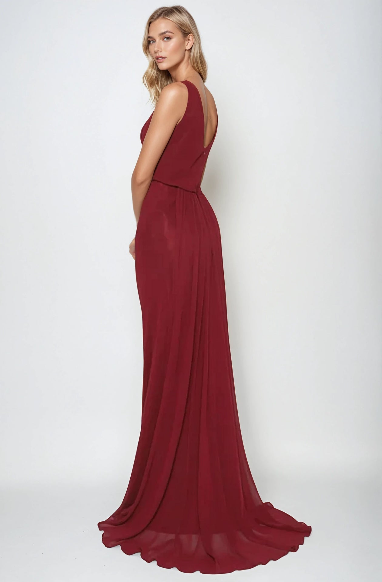 Formal Dresses Long Fitted Formal Prom Evening Dress Burgundy
