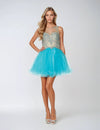 Cocktail Dresses Mini Sequin Short Cocktail Dress  Turquoise