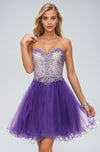 Cocktail Dresses Beaded Homecoming Short Cocktail Dress Purple